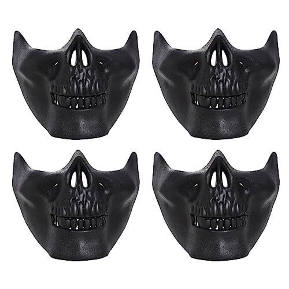 4309 4 Pieces Halloween Skeleton Mask Set Half Face Skull Masks
